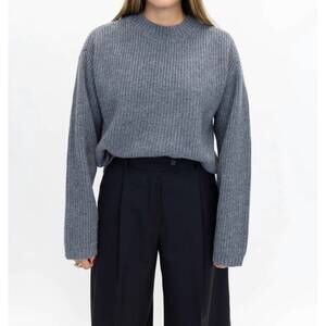 NEW HERSKIND sabby knit blouse in dark grey